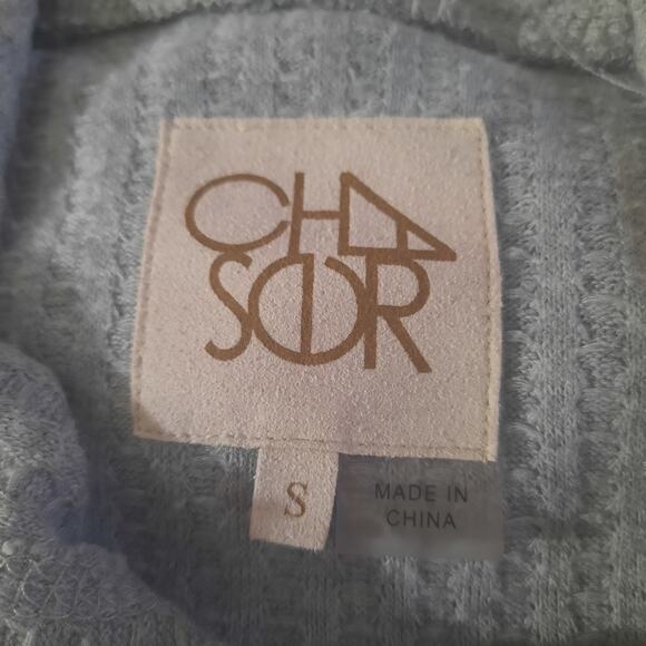 Chaser Womens Gray Drop Shoulder Waffle Thermal Shirtail Hem Hoodie Size Small - Picture 5 of 8